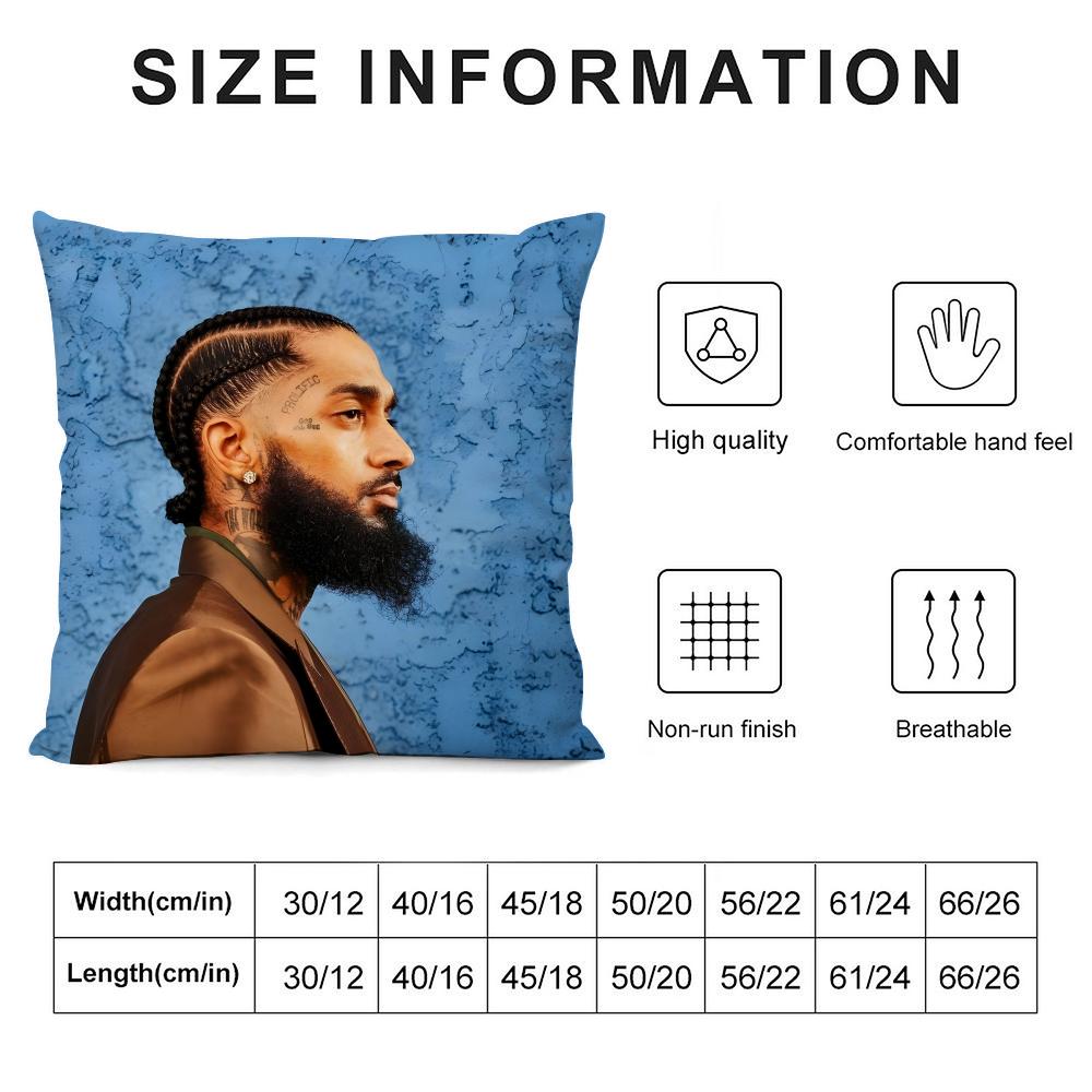 N-Nipsey Husslee Рэпер Наволочка Подушка Ультрамягкая Кожевенная Ткань Облако Подобный Комфорт и Скрытая Молния