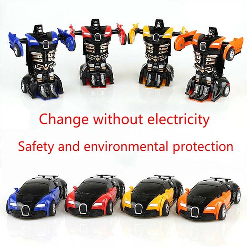Fashionable Robot Plastic Transform Model Car Automatic Funny Toys Toys For Boys Deformation Car Amazing One-key Gifts New Kid Toy