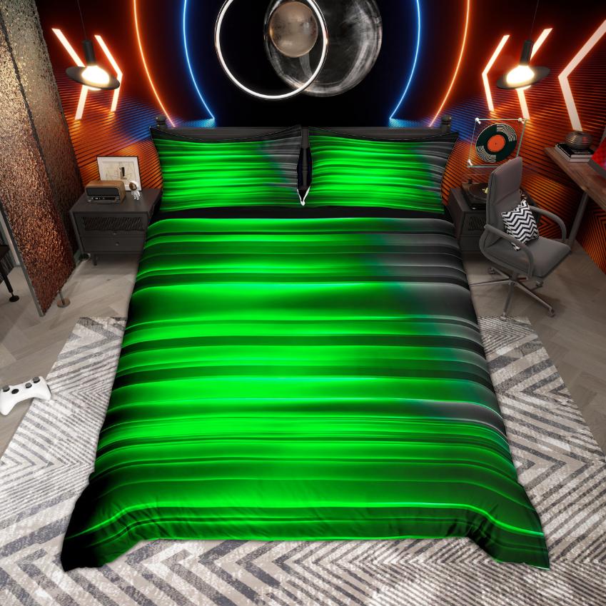 Comforter Homewish Modern Neon Lights Gradient Galaxy Bedding Polka Dots Set