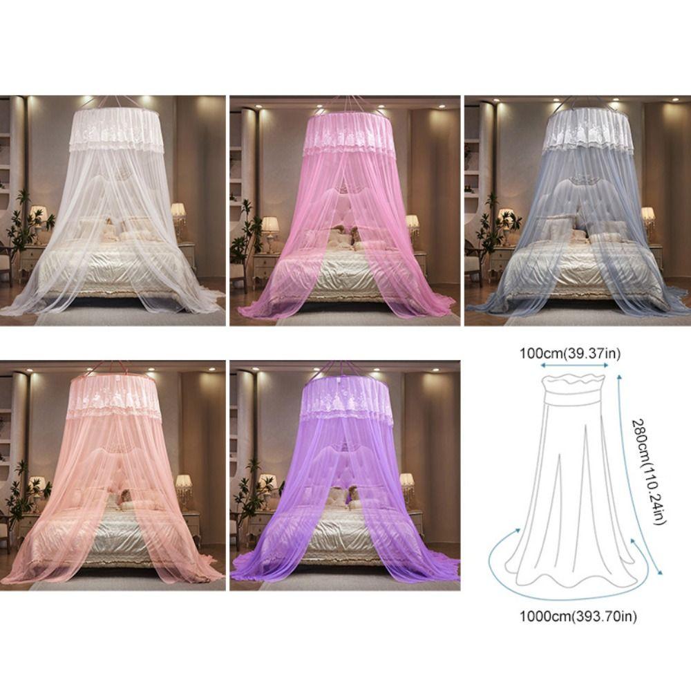 Fine Mesh Hanging Princess Mosquito Net Lace Bed Canopy Romantic Dome Mosquito Net  Girls Room