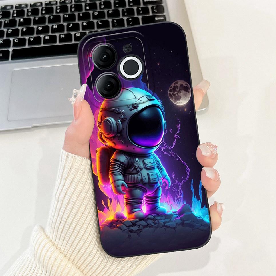 Soft Liquid Silicone Coque For ITEL A80 Phone Case Itel A70 A665L Back Cover Soft TPU Dragon Astronaut Black Cat Funda Bumper