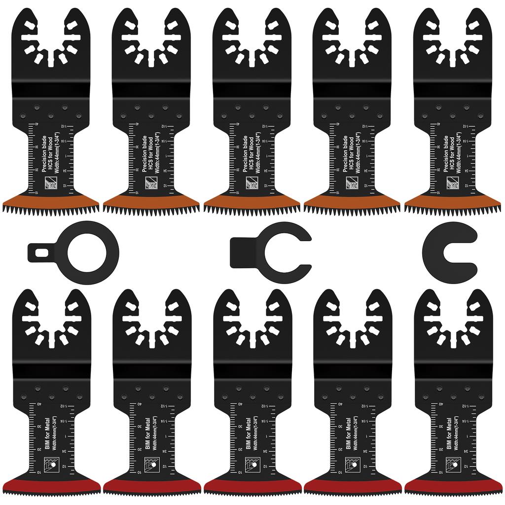 10 шт. Колеблющиеся пильные полотна для резки дерева и металла, быстросъемные, удлиненные, биметаллические, для мультиинструмента, универсальные пильные полотна