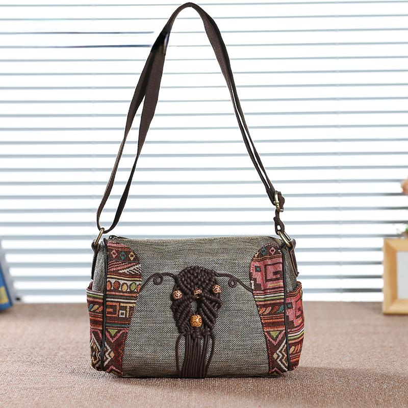 Женская парусиновая сумка для девочек, сумки через плечо в китайском стиле для женщин, универсальные сумки на плечо ручной работы для отдыха, женский кошелек