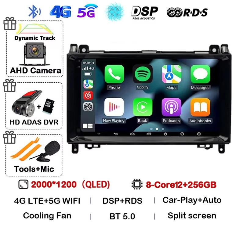 Android 14 автомобильное радио для Mercedes Benz B200 Sprinter W906 W639 AB Class W169 W245 Viano Vito Мультимедиа GPS стерео видеоплеер