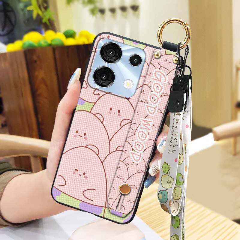 Cute Ring Phone Case For UMIDIGI G9 5G/Note9 5G Durable Fashion Design Back Cover Anti-knock Wrist Strap Shockproof