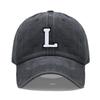 Винтажная стираная хлопковая кепка-бейсболка в стиле "Dad Hat" - 2-цветная, вышивка инициалов от A до Z, регулируемая, унисекс, командная кепка для мужчин и женщин