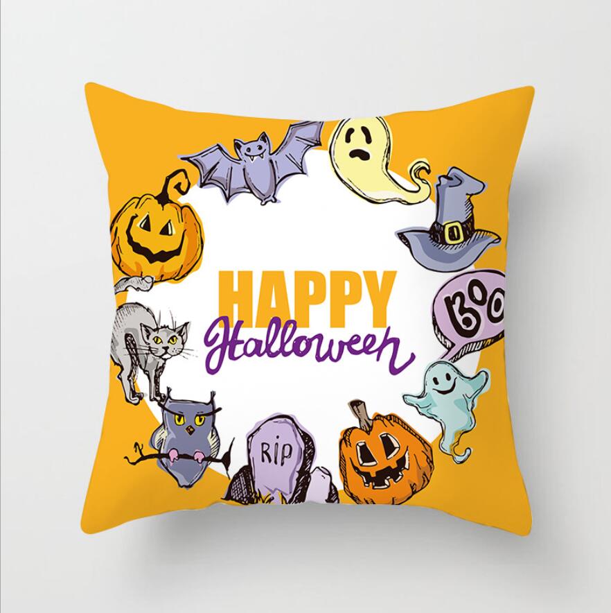 New Style Hello Halloween Print Pillow Case Polyester Festival Home Decor Fabric Sofa Pillowcase Comfortable Car Cushion Cover
