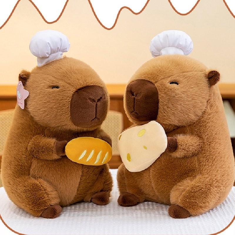 Chef Plush Capybara Toy Dolls Room Decoration Ornaments Children Gift Christmas