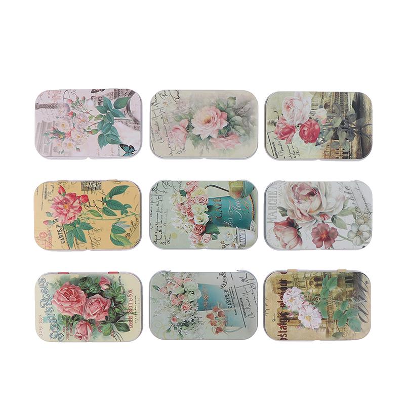 Винтажные цветы жестяная коробка герметичная банка упаковочные коробки ювелирные изделия конфеты коробка для вечеринки