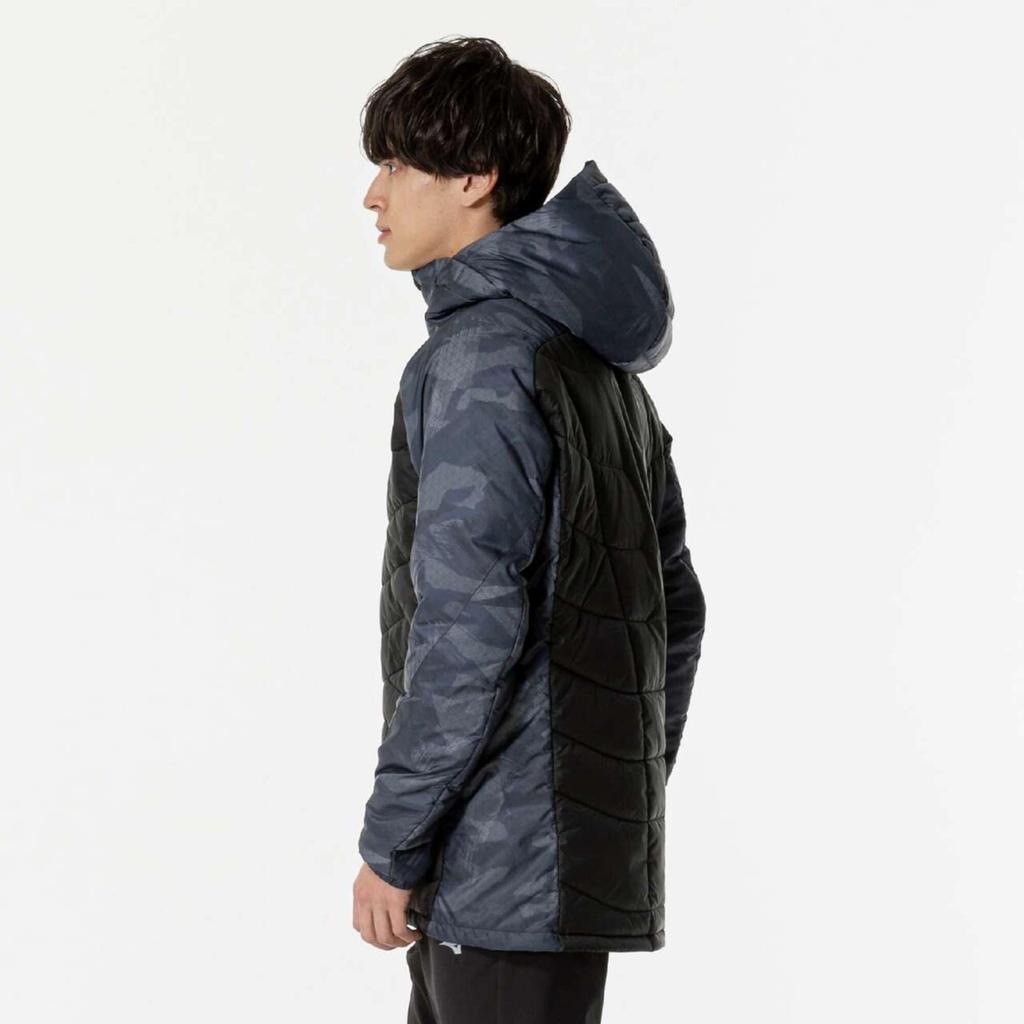 Mizuno Techfill Breath Thermo Training Black Coat, Mid-Length, Water-Repellent, Moisture-Wicking, Heat-Retaining, Washable, Windproof, 32MEB536,