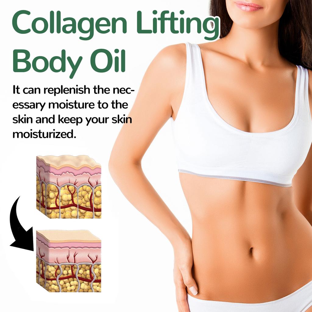 OceAura Collagen Body Oil Full Body Moisturizing Massage Oil Daily Hydration Deep Nourishing Fragrance Free 200ml