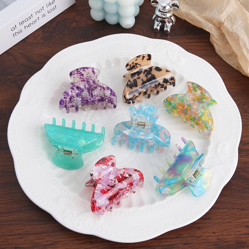 Высококачественная французская имитация ацетата заколка для волос «Маленький монстр» - Элегантная маленькая заколка-акула для женской прически