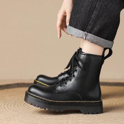 Модные женские повседневные туфли женские кожаные челси женские классические панк женские готические туфли высокие сапоги на платформе женские ботинки женские