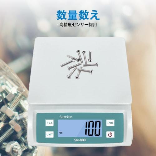 Sutekus SN800 Digital Platform Scale, Maximum 30kg Capacity, Large Screen, Counting, Net Weighing, Hold Function, USB Powered (Black)