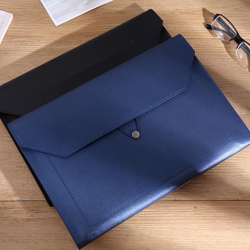 A4 Imitation Leather Business File Bag - Large Capacity Briefcase with Customizable Enterprise Logo