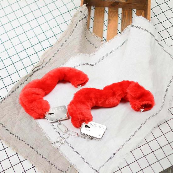 1 пара наручников с двойным замком, мягкий браслет из искусственного меха, уплотнительное кольцо на запястье лодыжки из нержавеющей стали, прочные наручники, секс-игрушки для взрослых пар, полицейские, реквизит для косплея