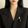 Corsage Ornament Calla Brooch French Style Vintage Zantedeschia Pins Golden Chest Flower Metal Glossy Brooch Suit