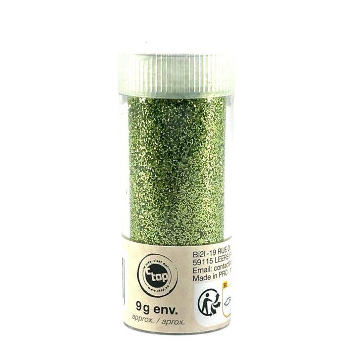 Paillettes - CTOP - Tube de 9g - Vert - Biodégradables - Loisirs créatifs