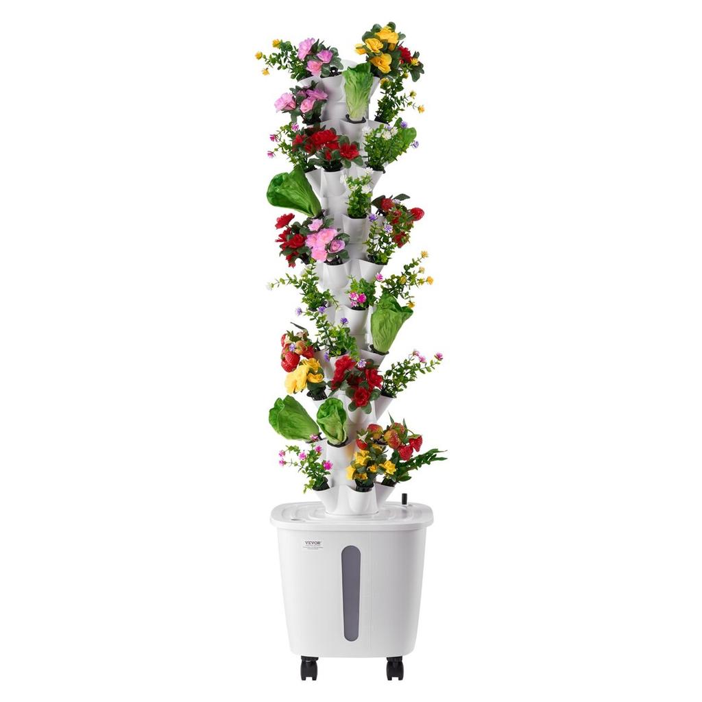 Hydroponic Growing System, 50 Pods Vertical 10 Tiers Hydroponic Tower, Rolling Hydronic Garden with Water Pump & Wheels, Indoor Plants Germination Kit