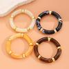 Vintage Acrylic Bamboo Beads Bracelet For Women Multi Color Stretchy Resin Girls Charm Couple Bangles Gift Men Jewelry