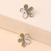 Jewelry Gift For Women Summer Floral Metal Earrings With Detail Sparkling