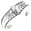 Dendritic Opal Gemstone Antique Silver Jewelry Cuff Bracelets 7''Adjustable