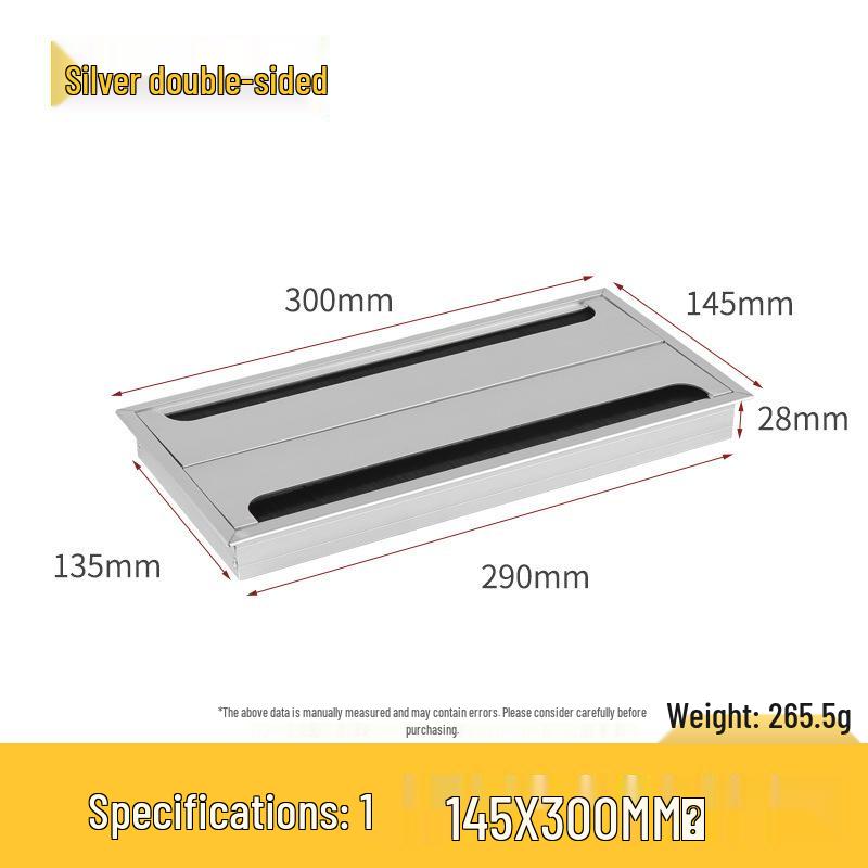 Desktop Cable Management Box: Flip-up Cover for Desk Cable Hole - Wire Pass-through and Decorative Rectangular Plate