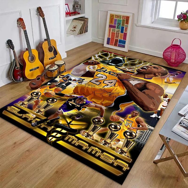 Great Basketball Player Polyester Carpet, Soft Indoor Mat for Office Chair, Living Room, Computer Desk - Decorative Home Office Rug Design