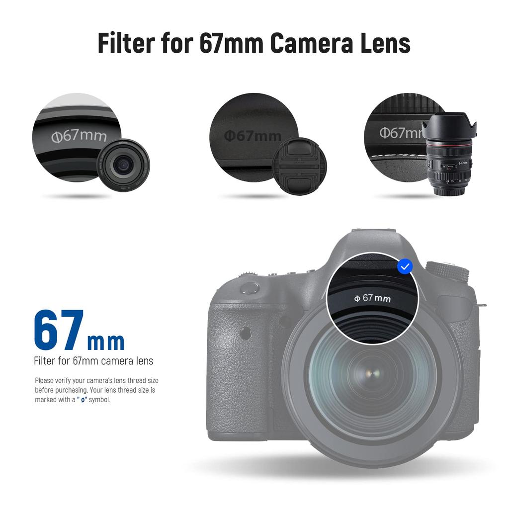 NEEWER 67mm ND Filter Neutral Density Filters with HD Optical and Includes a Waterproof Filter Pouch Set ND1000+ND64+ND8+ND4 30-Layer Multi-Coating,