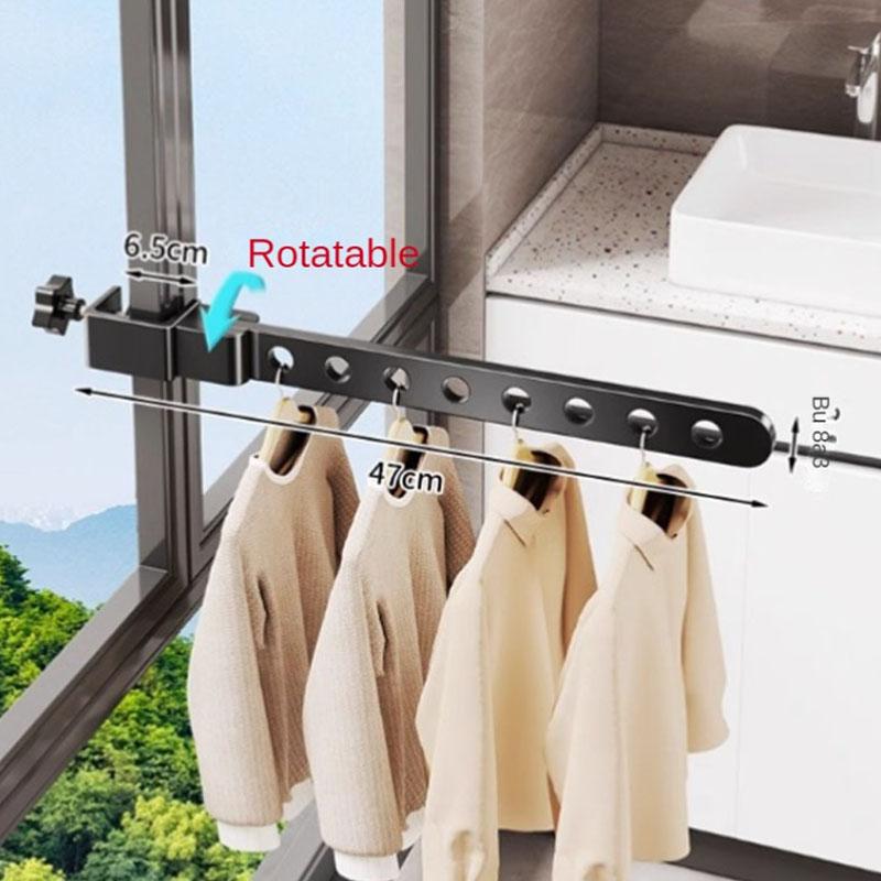 Clothes Drying Rack Adjustable Angle Clothes Hanger Wall-mounted Coat Dryer Collapsible Clothing Organizer Large Loading-bearing