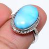 Natural Republic Ларимар Драгоценный камень 925 Проба Стерлинговое серебро Подарочное кольцо Р.7 e5q78