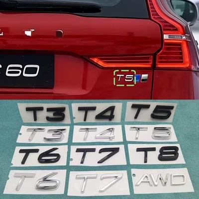 3D Хромированный АБС T0/T3/T4/T5/T6/T7/T8/V8 AWD Буквенный Эмблема Значок на Багажник Для XC40 XC60 XC70 XC90