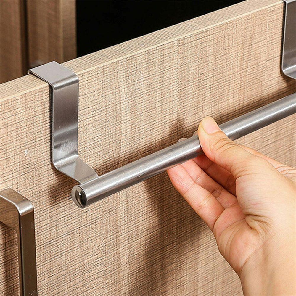 Extendable Storage Shelf Storage Rack Door Hook Cabinets Stainless Steel Towels Holder