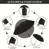 Automatic Folding Umbrella, Portable Rain Umbrella with Loop Buckle, Windproof & Waterproof Umbrella for Men & Women