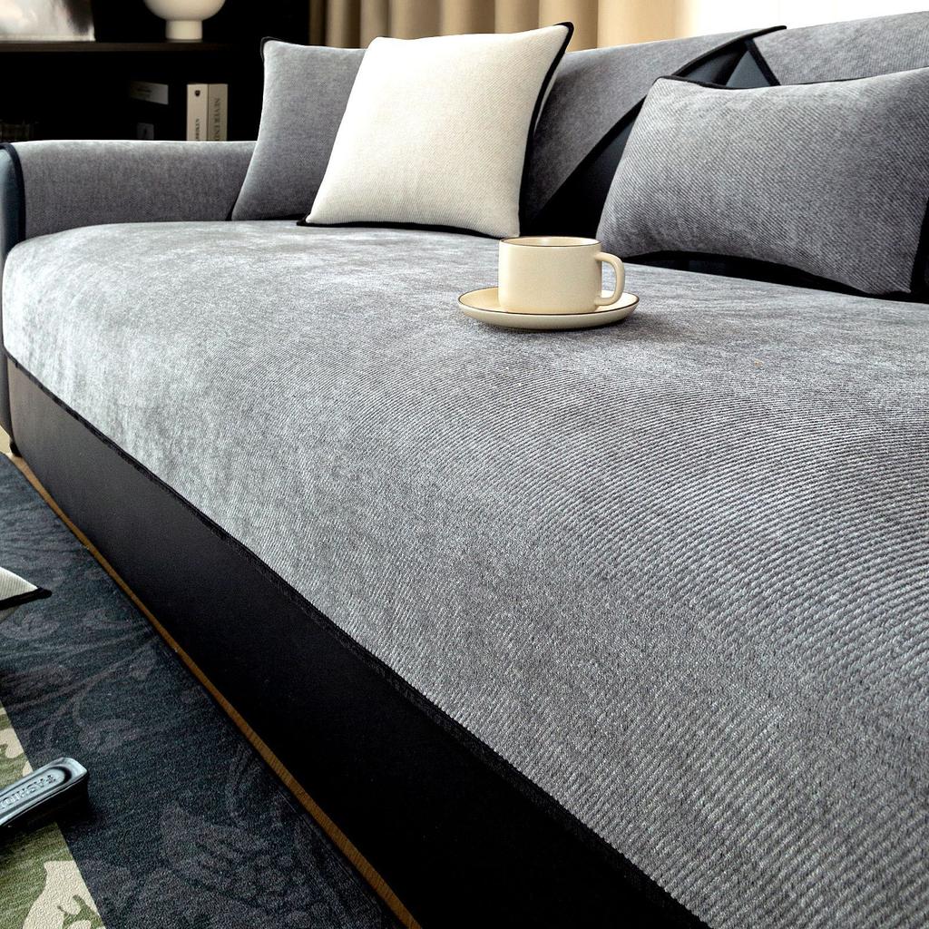 Special Chenille Four-Season Universal Non-Slip Sofa Cover Herringbone Pattern Log Light Luxury High-End Sofa Cover