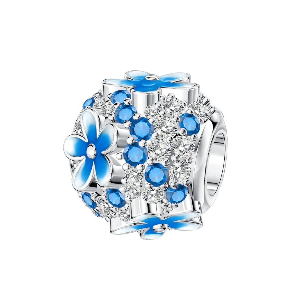 Оригинальные медные синие шармы Бабочка Цветок Сердце Рыба Серьги Бусины Для Ожерелья DIY Браслет Подарок Ювелирные Изделия