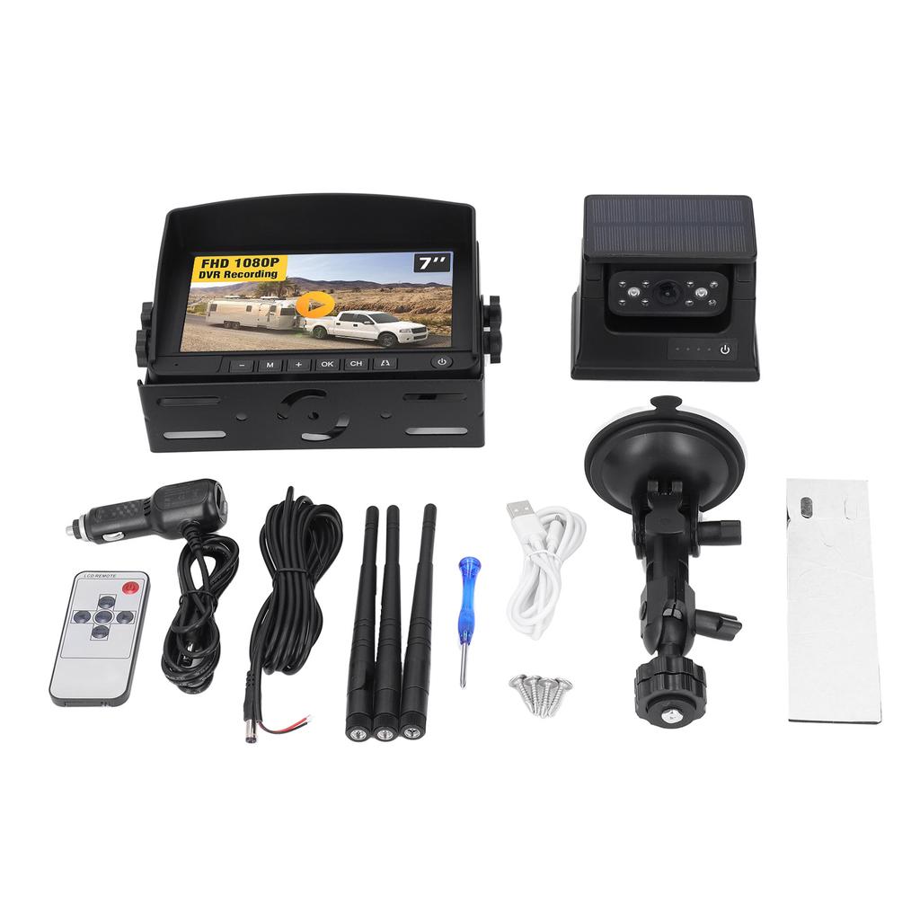 Backup Camera Magnetic Solar Wireless Infrared Night Vision Reverse Cam 9600mAh 1080P 150 Degrees  Viewing