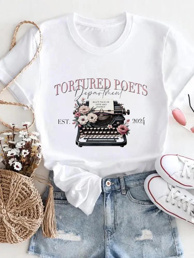 Женская модная повседневная футболка с принтом, женская летняя футболка с коротким рукавом с лимонным принтом, модная одежда из полиэстеровой ткани с круглым вырезом