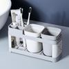 Stylish Hollow Design Toothbrush Toothpaste Holder Set with Drainage - Bathroom Finishing Concept, Ideal Choice for Home Decoration