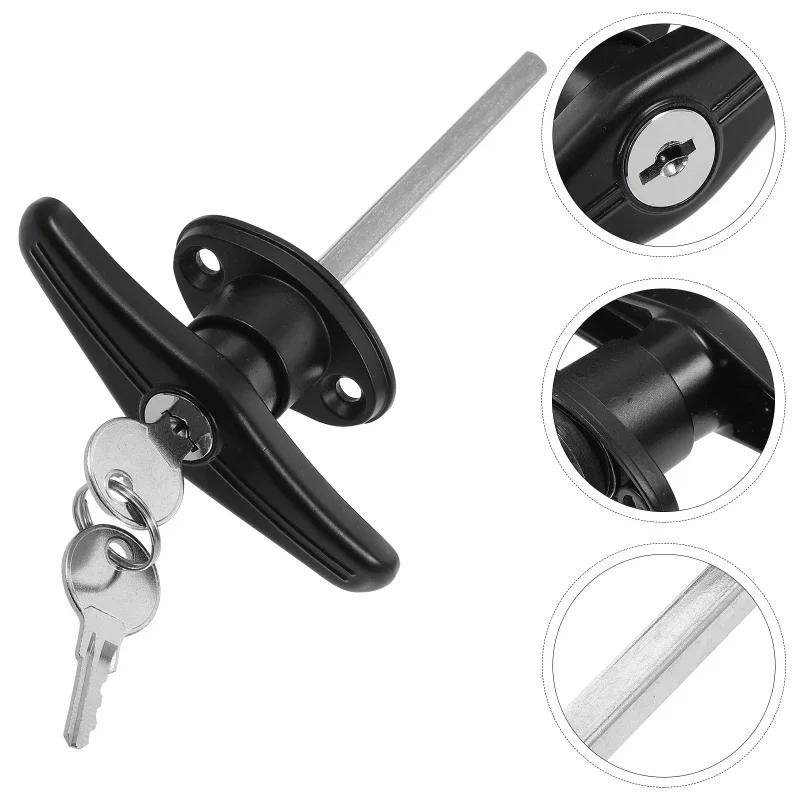 Kit Handle Barn Chassis Universal Door Lock T-Handle Garage with Shed Hardware Assembly