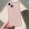 Cute Pink Heart Bow Case For iPhone 15 Pro Max 14 11 12 13 Mini XR XS 7 8 6 6S Plus SE Shockproof Soft Clear Phone Cases Coque