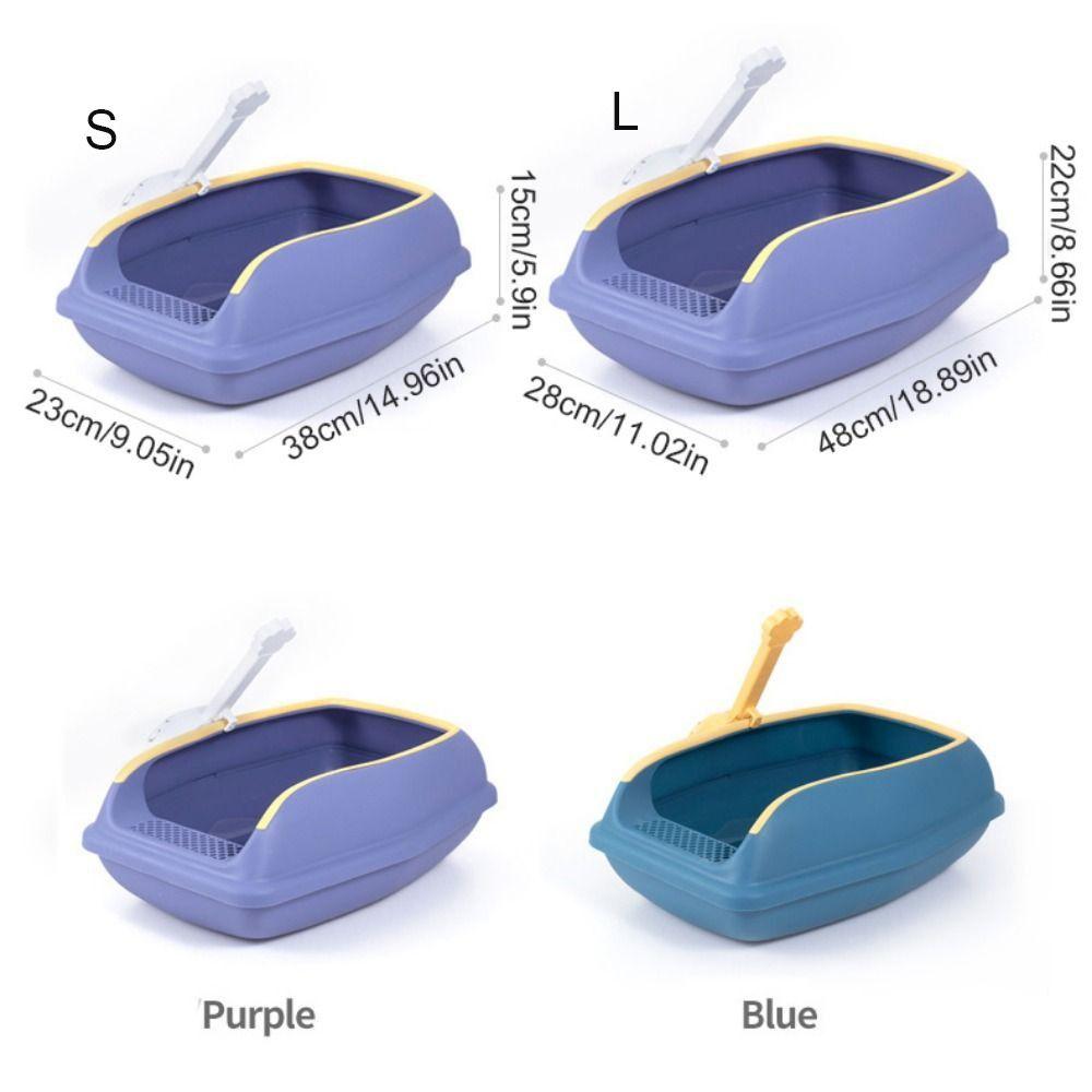 Большой вместительный открытый кошачий туалет, пластиковый анти-брызг, кошачий туалет с совком, кошачий туалет, поддон для кошачьего туалета для помещений