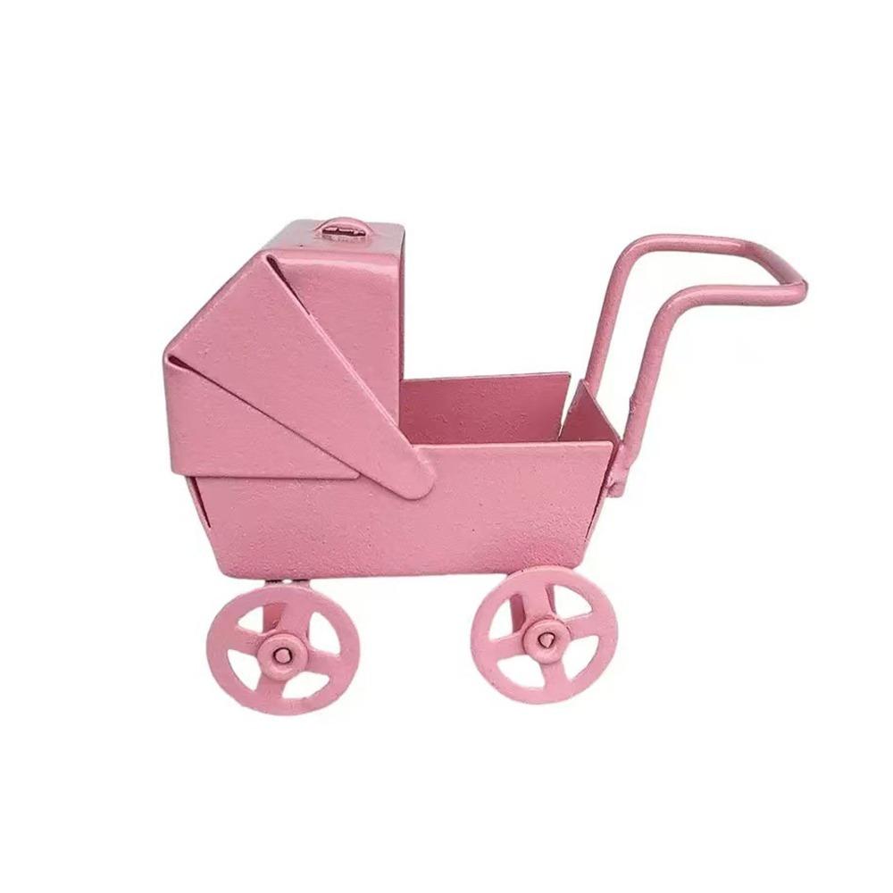 Wrought Iron Mini Bassinet Stroller Realistic Doll Pram Toys Baby Stroller Model Kids Pretend Play