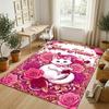 Cat Theme Crystal Velvet Rug Personalized Custom Name Text Soft Floor Mat Home Decor