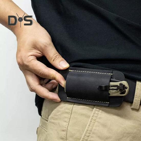 Кожаные ножны для ножей, мужские EDC-органайзеры, ретро-поясные держатели для ножей, карманные складные ножи, кобура для ножей, горизонтальные ножны для искателей приключений, пояс