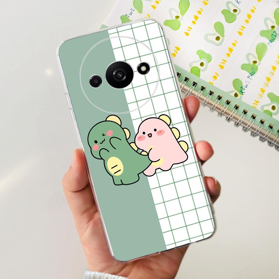 Чехол для Xiaomi Redmi A3 RedmiA3 A 3 4G 2024 Элегантный принт Мягкий силикон Прозрачный ТПУ Тонкая задняя крышка телефона