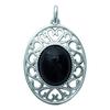 [L0868] - Silver Pendant 'Sappho' Black Silver - 25x20 Mm