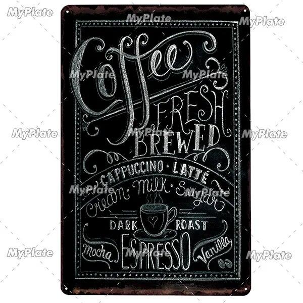 Coffee Word Vintage Metal Sign Tin Sign Vintage Cafe Decoration Plaque Home Wall Decor Bar Sign Home Decor Poster Drop Shipping