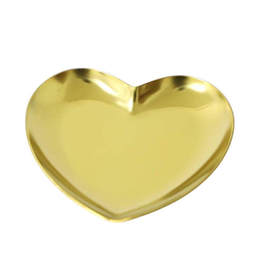 Heart-shaped Jewelry Storage Tray Golden Jewelry Display Tray Jewelry Storage