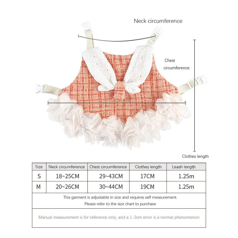 Breathable Guinea Pigs Clothes Princess Style Pet Harnesses and Leash Set Soft Pet Costumes Bunny